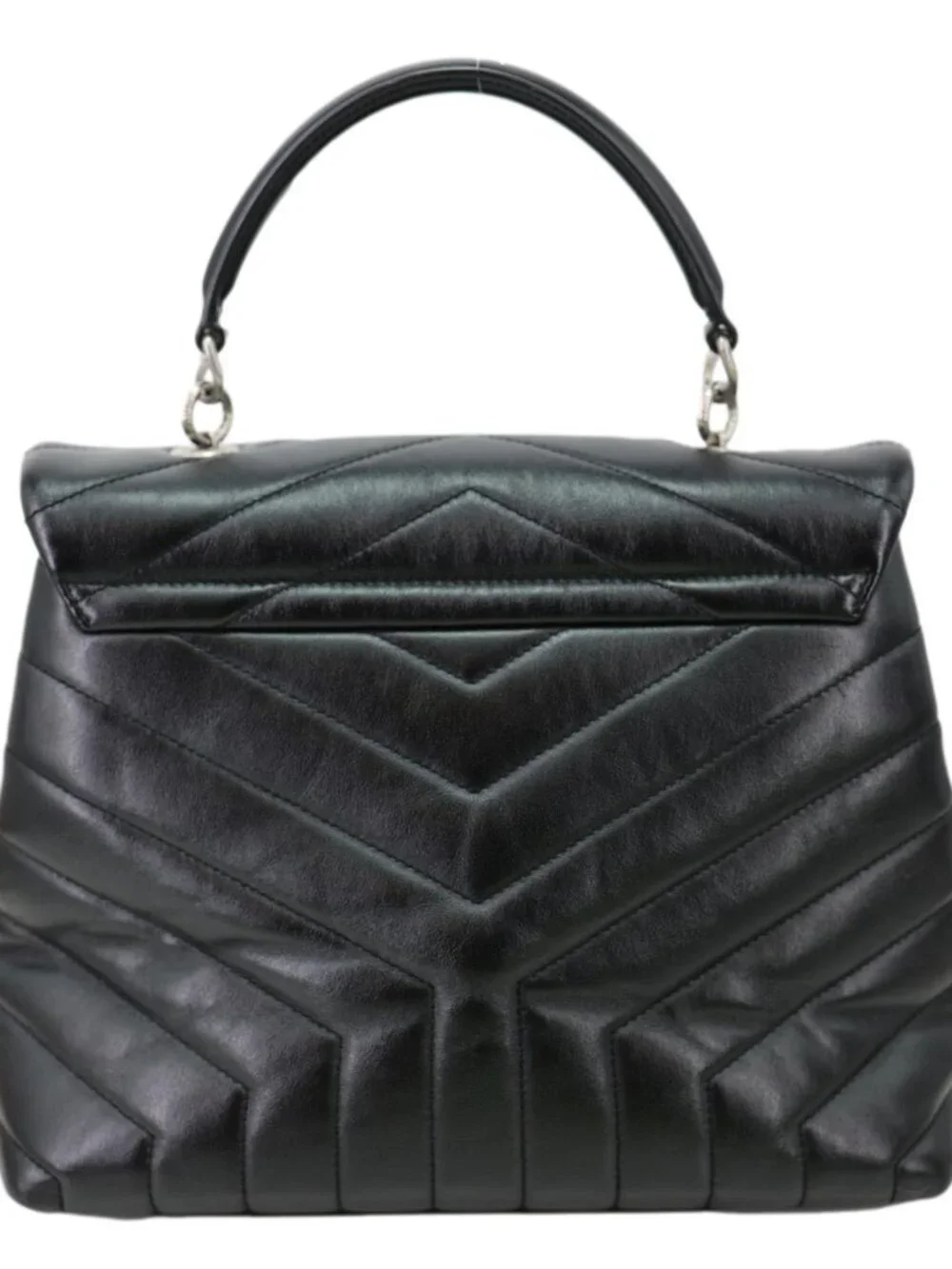 Yves Saint Laurent  Loulou Quilted Leather Top Handle Shoulder Bag Black